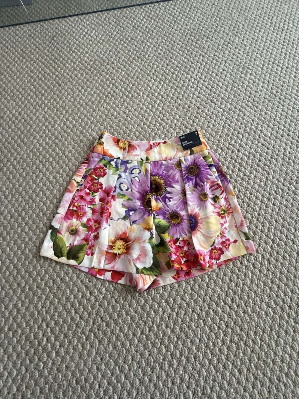 Express Editor Super High Rise Shortie Size 0 Floral